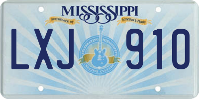 MS license plate LXJ910