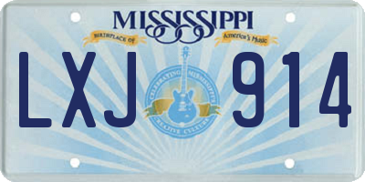 MS license plate LXJ914