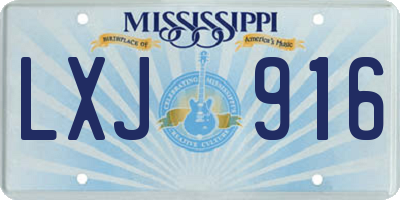 MS license plate LXJ916
