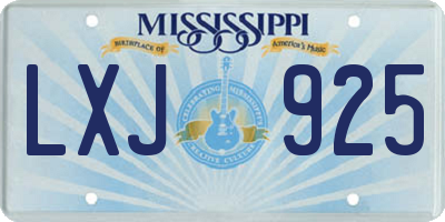 MS license plate LXJ925