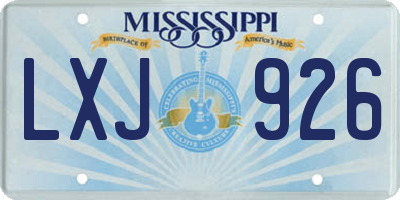 MS license plate LXJ926