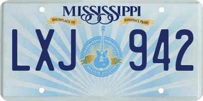 MS license plate LXJ942