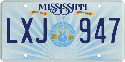 MS license plate LXJ947