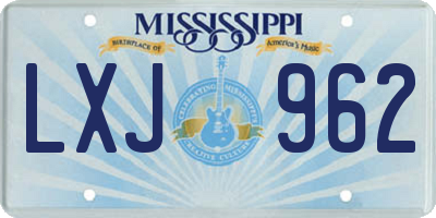 MS license plate LXJ962