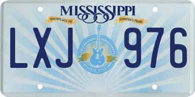 MS license plate LXJ976