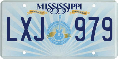 MS license plate LXJ979