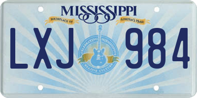 MS license plate LXJ984
