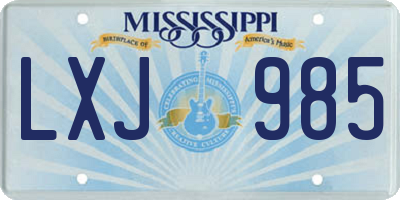 MS license plate LXJ985