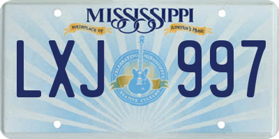 MS license plate LXJ997