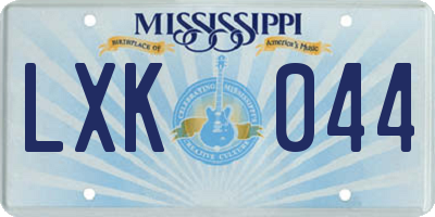 MS license plate LXK044