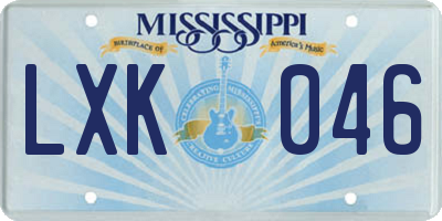 MS license plate LXK046