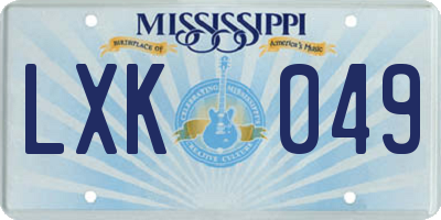 MS license plate LXK049