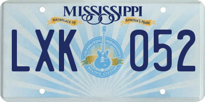 MS license plate LXK052