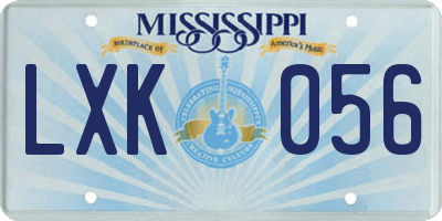 MS license plate LXK056