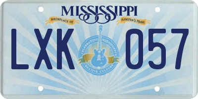 MS license plate LXK057