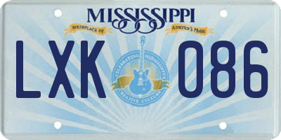 MS license plate LXK086