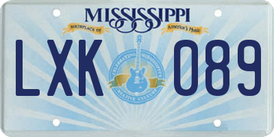 MS license plate LXK089