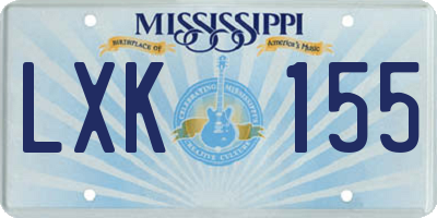 MS license plate LXK155