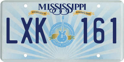 MS license plate LXK161