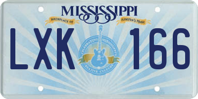 MS license plate LXK166
