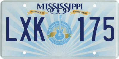 MS license plate LXK175