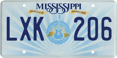 MS license plate LXK206