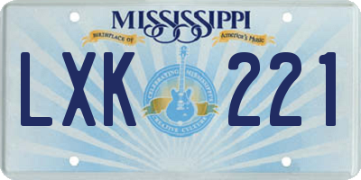 MS license plate LXK221