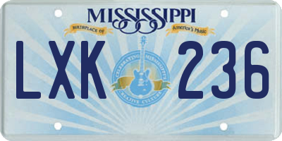 MS license plate LXK236