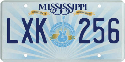 MS license plate LXK256