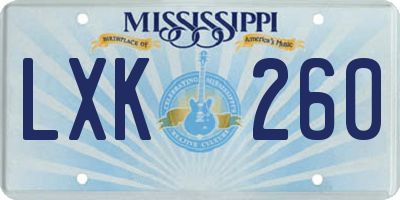MS license plate LXK260