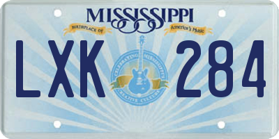 MS license plate LXK284