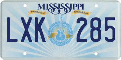 MS license plate LXK285