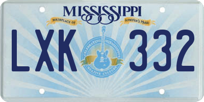 MS license plate LXK332