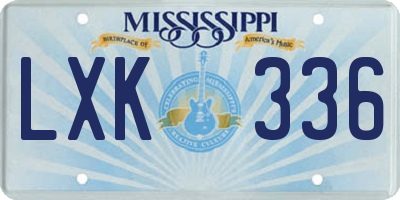MS license plate LXK336