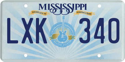 MS license plate LXK340