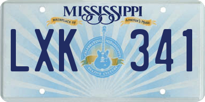 MS license plate LXK341