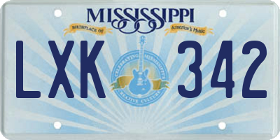 MS license plate LXK342