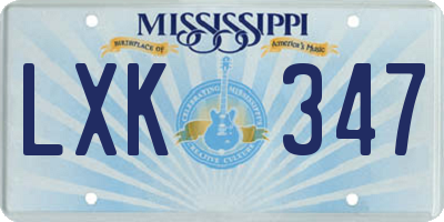 MS license plate LXK347