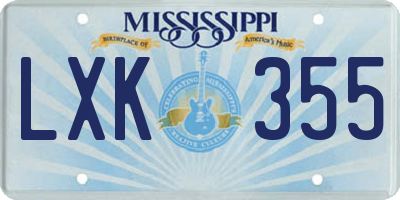 MS license plate LXK355