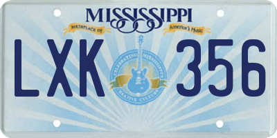 MS license plate LXK356