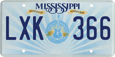 MS license plate LXK366