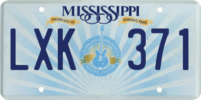 MS license plate LXK371