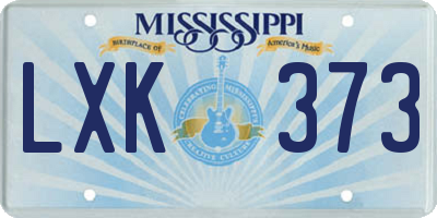 MS license plate LXK373