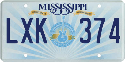 MS license plate LXK374