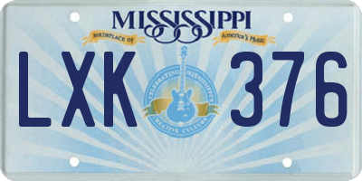 MS license plate LXK376