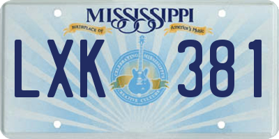 MS license plate LXK381