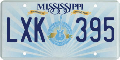 MS license plate LXK395