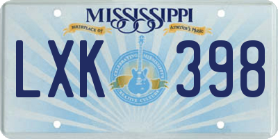 MS license plate LXK398
