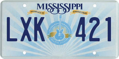MS license plate LXK421