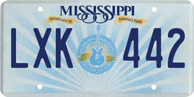 MS license plate LXK442